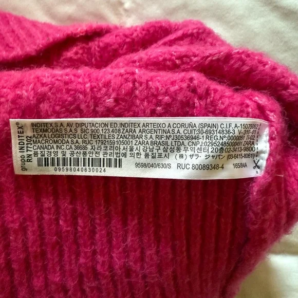 Zara Pink Women's Knit Chevron Sweater Vest Size Small - Picture 4 of 6